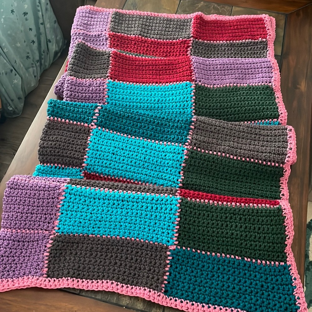“Fall Cozy” New Homemade Crocheted Blanket- Soft- New